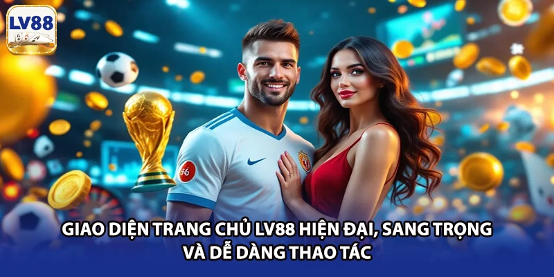 Giao diện trang chủ LV88 hiện đại, sang trọng và dễ dàng thao tác 