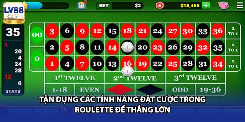 Tận dụng các tính năng đặt cược trong Roulette để thắng lớn